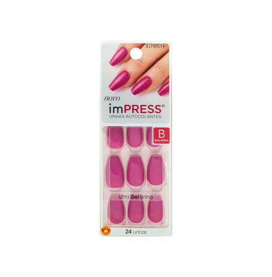 Unha Kiss Ny Impress Autocolante Bailarina Amethyst 24un